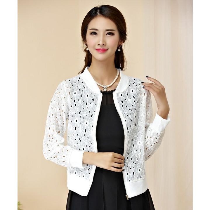 ボレロ 結婚式 パーティー ジャケット カーディガン 長袖 大きいサイズ パーティードレス フリル レース チュール シフォン オーガンジー フレア - 画像 (3)