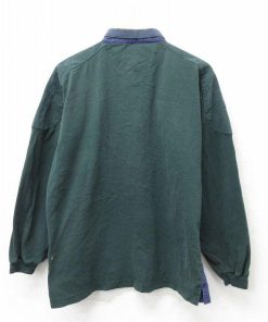 M/古着 長袖 ラガー シャツ メンズ 00s マルチカラー コットン 紺他 ネイビー ストライプ 24jan31 中古 トップス
