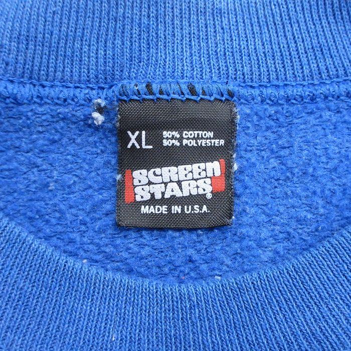 L/古着 スクリーンスターズ 長袖 スウェット メンズ 80s CANYON 野球 ラグラン クルーネック 青 ブルー 25sep19 中古 スエット トレーナー - 画像 (2)