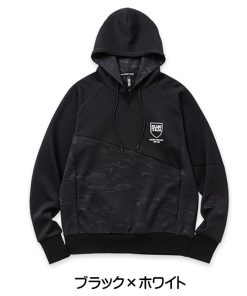 SY32 by SWEET YEARS 2023秋冬新作 sy32 メンズ パーカー フーディー エンボスカモフラ シールドロゴ  DOUBLE KNIT EMBOSS CAMO SHIELD LOGOP/O HOODIEダンボールニット