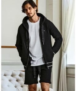 1PIU1UGUALE3 RELAX 2025新作 ウノピュウノウグァーレトレ メンズ スクエアパターンニット ハーフパンツ 人気 セットアップ 上下セット もこもこワッフル生地