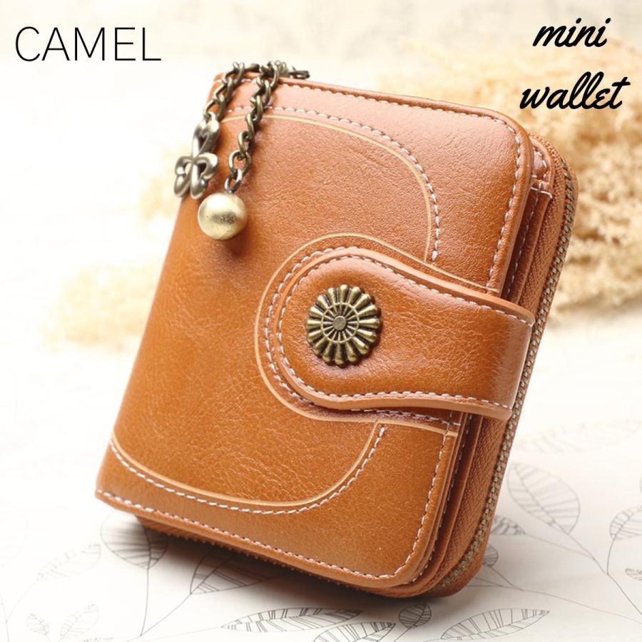 二つ折り財布 レディース ミニ財布 小銭入れ お札折らない コンパクト レザー 革 20代 30代 40代 かわいい 小さい 使いやすい - 画像 (2)