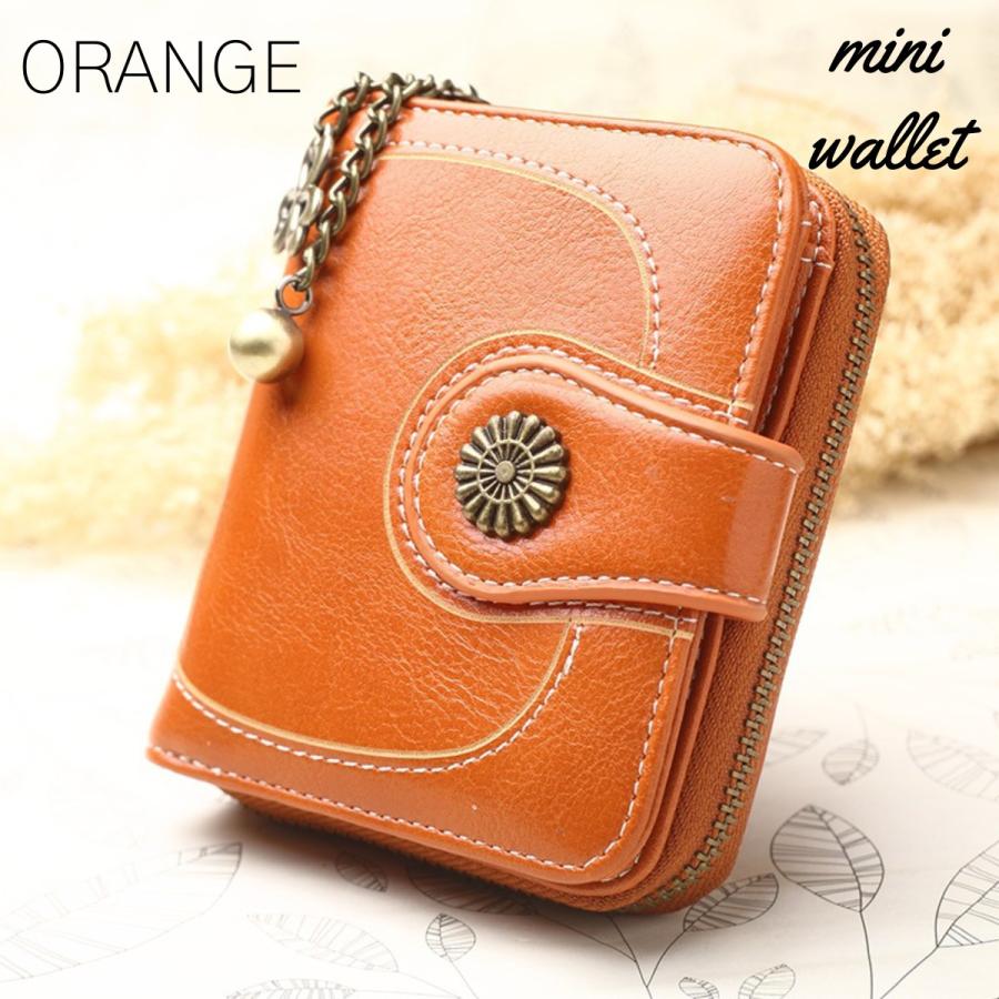 二つ折り財布 レディース ミニ財布 小銭入れ お札折らない コンパクト レザー 革 20代 30代 40代 かわいい 小さい 使いやすい - 画像 (3)