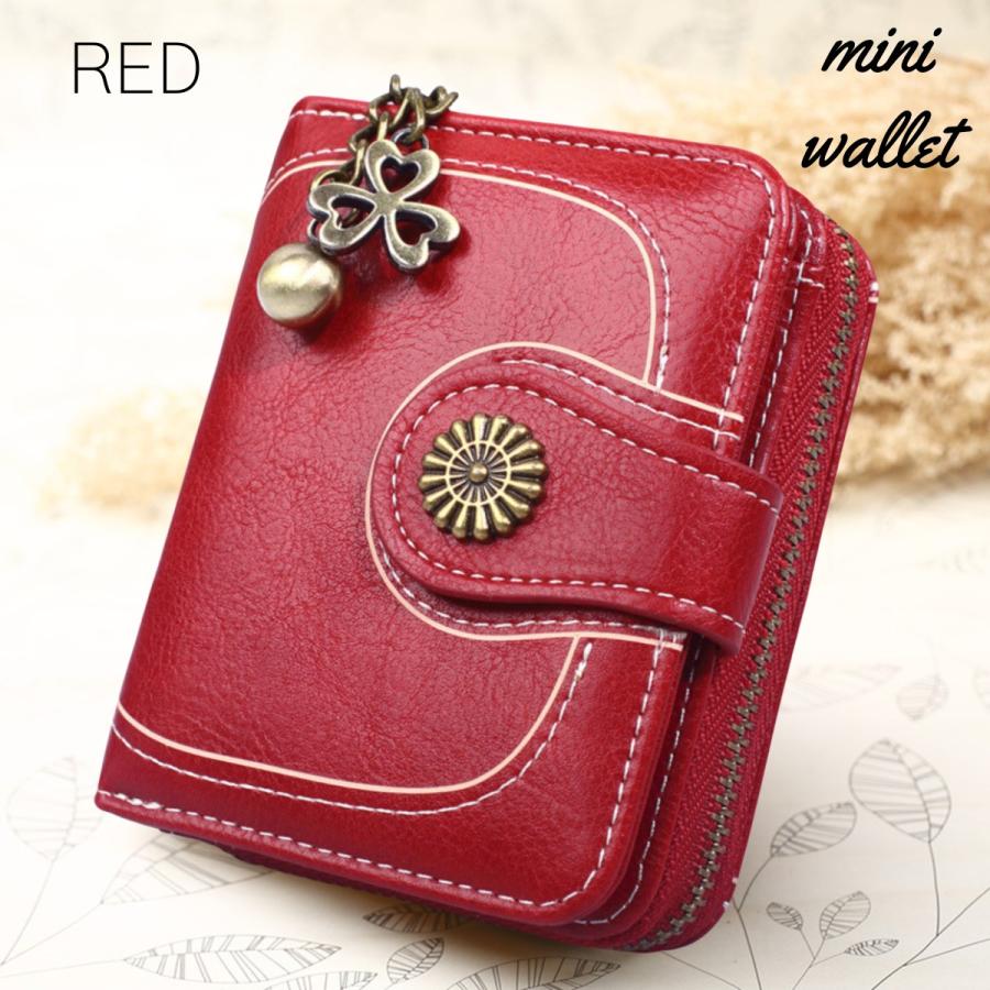 二つ折り財布 レディース ミニ財布 小銭入れ お札折らない コンパクト レザー 革 20代 30代 40代 かわいい 小さい 使いやすい - 画像 (5)