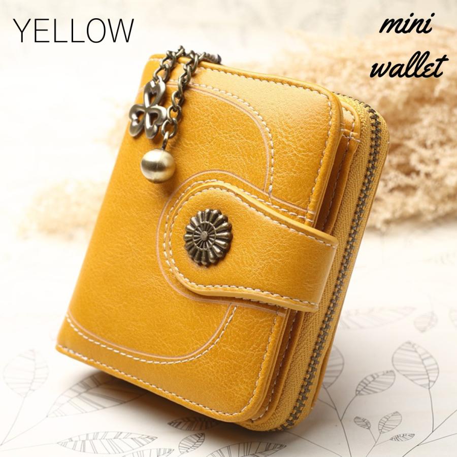 二つ折り財布 レディース ミニ財布 小銭入れ お札折らない コンパクト レザー 革 20代 30代 40代 かわいい 小さい 使いやすい - 画像 (4)