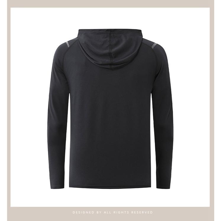 パーカー メンズ ストレッチ 弾力性 速乾性 通気性 フード付き 長袖パーカー 長袖 トップス 無地 カジュアル シンプル - 画像 (2)