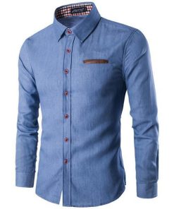 デニムシャツ メンズ カジュアルシャツ ワイシャツ 春秋 チェック柄 長袖 大きいサイズ オープン 開襟 トップス アウター 紳士通勤 おしゃれ