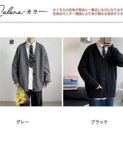 【値下げ】カーディガンメンズニットセーターオーバーサイズvネックニットアウターセーター羽織体型カバー秋冬前開き軽アウターカジュアル