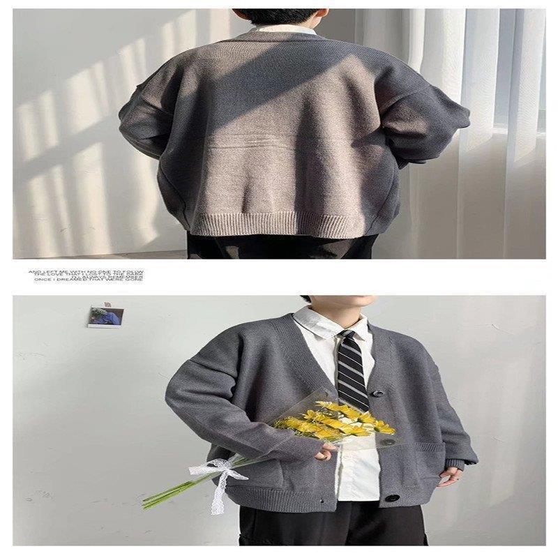 【値下げ】カーディガンメンズニットセーターオーバーサイズvネックニットアウターセーター羽織体型カバー秋冬前開き軽アウターカジュアル - 画像 (6)