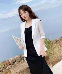 【大特価】テーラードジャケット スーツジャケット レディース 夏 薄手 サマージャケット 単品 オフィス 通勤 7分袖 涼しい 洗える 綿麻混 美ライン