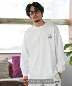 GERRY 長袖Tシャツ メンズ ジェリー 別注プリント ロンT カットソー バックプリント サークルロゴ アウトドア ストリート アメカジ 古着MIX ホワイト ブラック