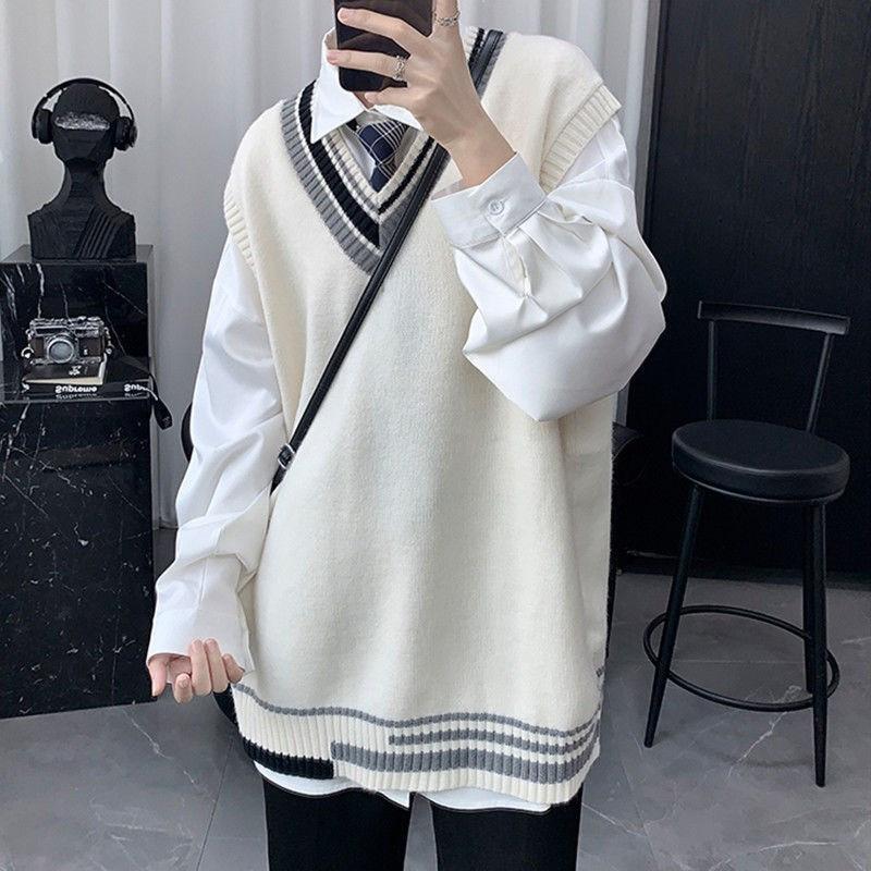 「」ニット メンズ 秋冬 リブ Vネック 大きいサイズ おしゃれ ゴルフウェア カジュアル 暖かい ジレ 保温 シンプル 重ね着 ス - 画像 (4)