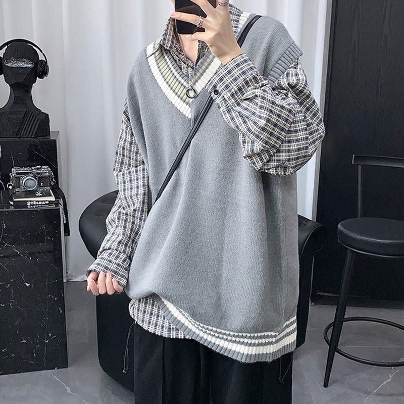 「」ニット メンズ 秋冬 リブ Vネック 大きいサイズ おしゃれ ゴルフウェア カジュアル 暖かい ジレ 保温 シンプル 重ね着 ス - 画像 (5)