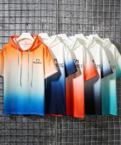 【大特価】グラデーションパーカー 上下セット メンズ 半袖 セットアップ ペアルックジャージ 夏服 切り替え スポーツウエア ルームウェア 部屋着 父の日