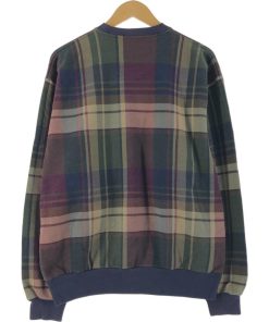 NAUTICA 古着 90年代 ノーティカ チェック柄 ロゴスウェットシャツ トレーナー メンズL相当 ヴィンテージ /eaa536401