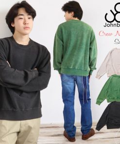 Johnbull ジョンブル メンズ スラブ裏毛ボールケミカルクルーネックスウェット 長袖 カットソー トップス スウェット
