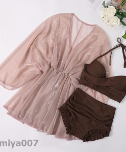 【大特価】水着 レディース 体型カバー ビキニ 水着セット 夏 海 ビーチ 3点セット おしゃれ 20代 30代 40代