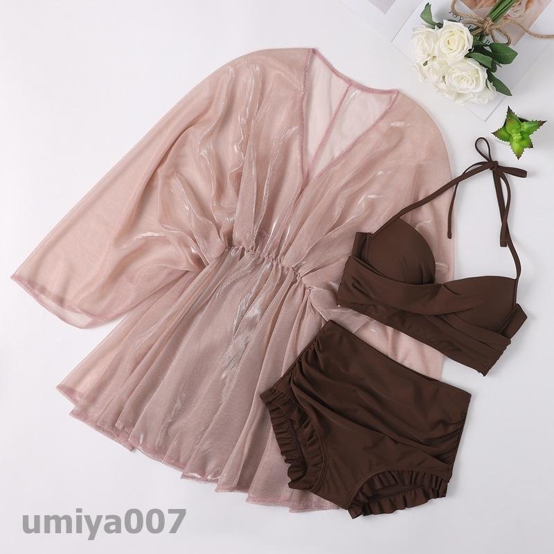 【大特価】水着 レディース 体型カバー ビキニ 水着セット 夏 海 ビーチ 3点セット おしゃれ 20代 30代 40代