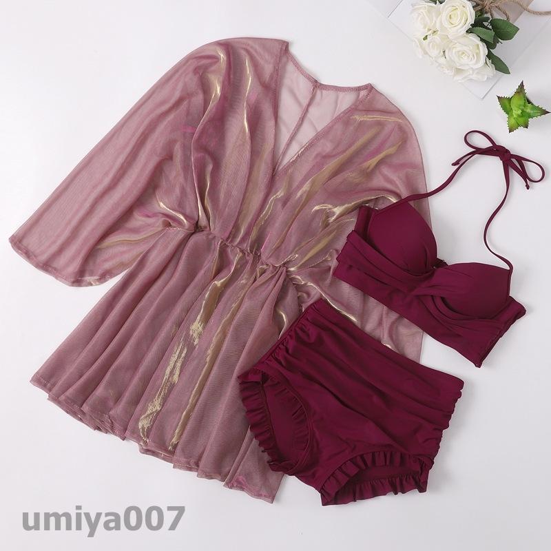 【大特価】水着 レディース 体型カバー ビキニ 水着セット 夏 海 ビーチ 3点セット おしゃれ 20代 30代 40代 - 画像 (3)