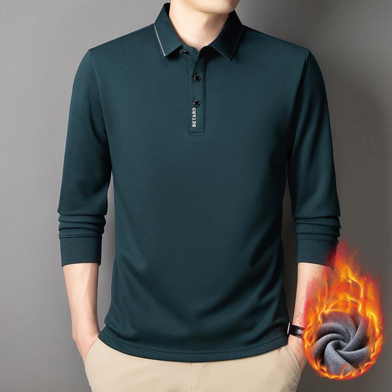 ポロシャツ メンズ ビジネス 長袖 無地 裏起毛 暖かい 30代 40代 50代 60代 秋冬 仕事着 通勤 紳士服 カジュアル ゴルフウェア ゆったり しっかり