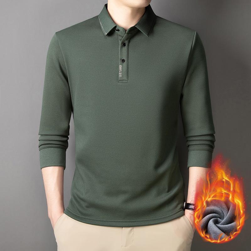 ポロシャツ メンズ ビジネス 長袖 無地 裏起毛 暖かい 30代 40代 50代 60代 秋冬 仕事着 通勤 紳士服 カジュアル ゴルフウェア ゆったり しっかり - 画像 (3)
