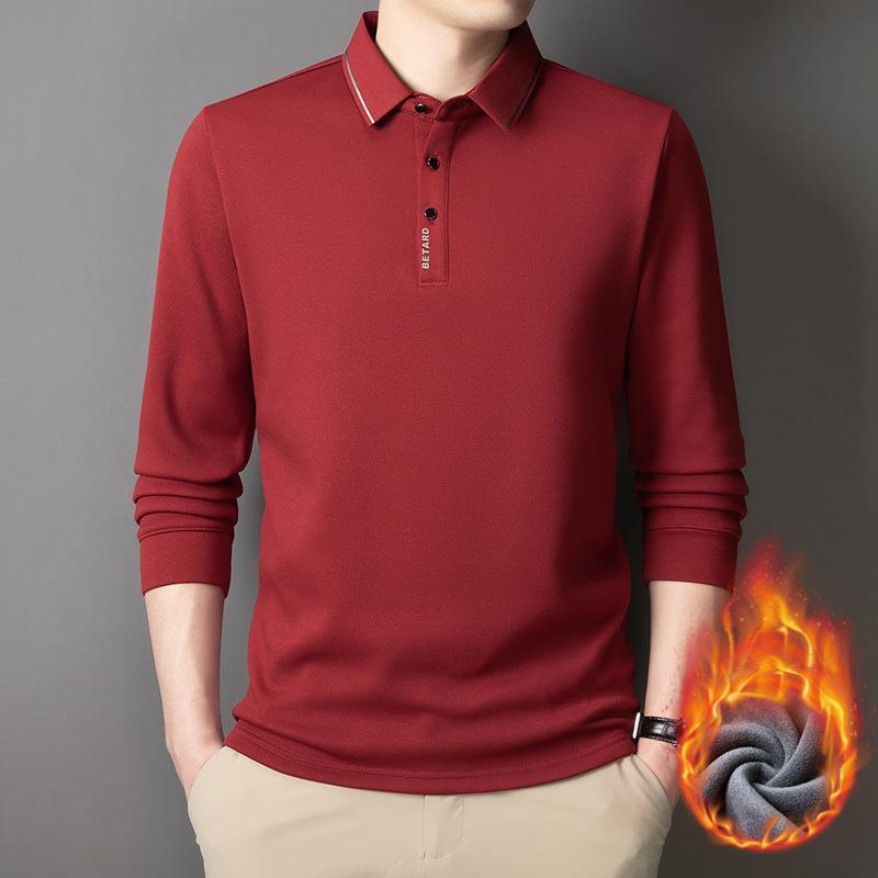 ポロシャツ メンズ ビジネス 長袖 無地 裏起毛 暖かい 30代 40代 50代 60代 秋冬 仕事着 通勤 紳士服 カジュアル ゴルフウェア ゆったり しっかり - 画像 (4)