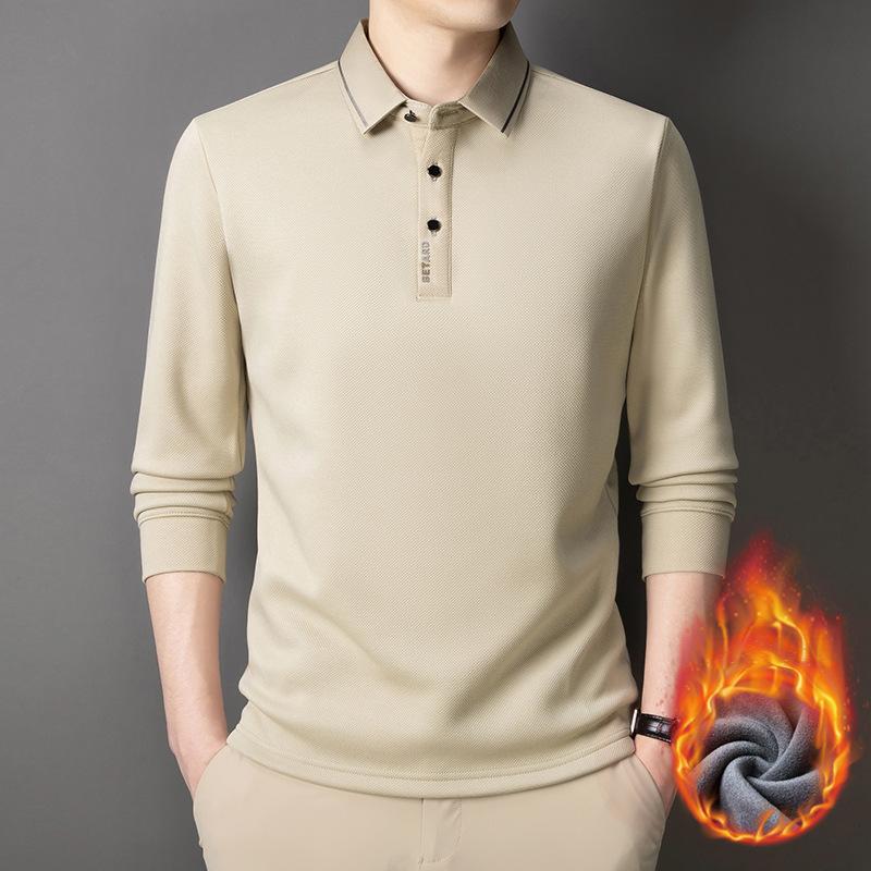 ポロシャツ メンズ ビジネス 長袖 無地 裏起毛 暖かい 30代 40代 50代 60代 秋冬 仕事着 通勤 紳士服 カジュアル ゴルフウェア ゆったり しっかり - 画像 (5)