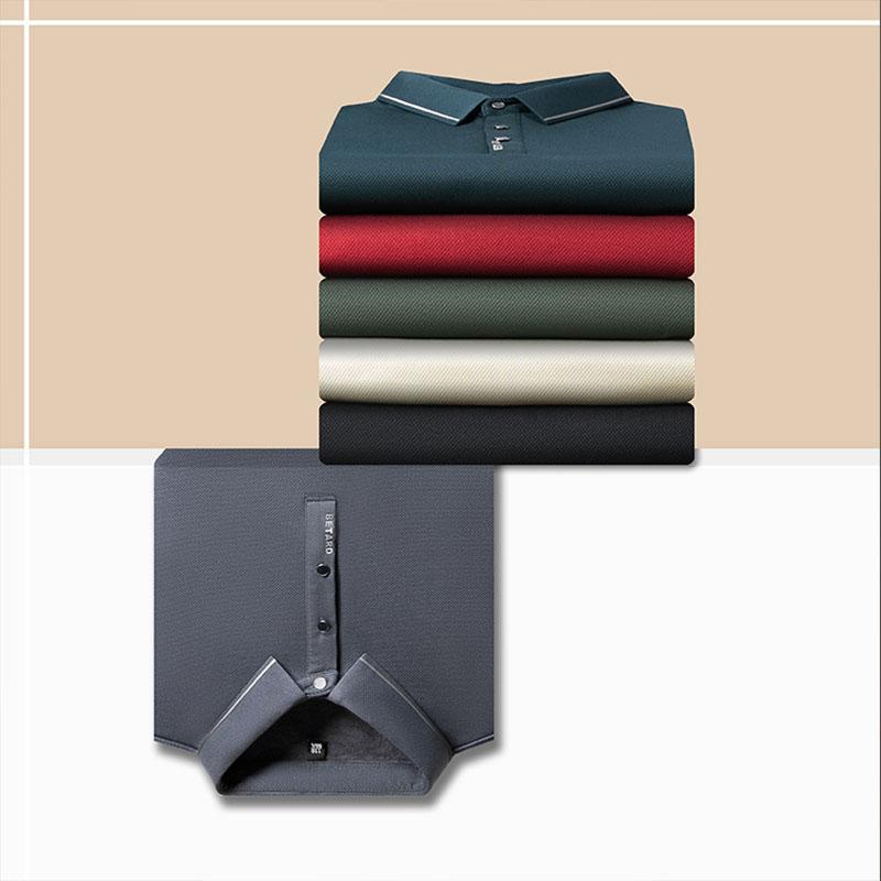 ポロシャツ メンズ ビジネス 長袖 無地 裏起毛 暖かい 30代 40代 50代 60代 秋冬 仕事着 通勤 紳士服 カジュアル ゴルフウェア ゆったり しっかり - 画像 (9)