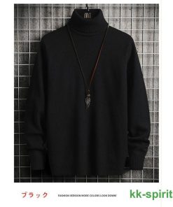 ニット メンズ セーター タートルネック 無地 ハイネック ニットセーター 秋物 長袖 カラー シンプル きれいめ 着こなし