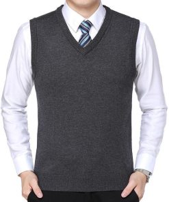 ニットベスト メンズ ジレ プルオーバー 春秋冬 チョッキ 暖かい Vネック 株式会社S＆L トップス 保温 ビジネス 重ね着 仕事 ゴルフ 送料無料 無地