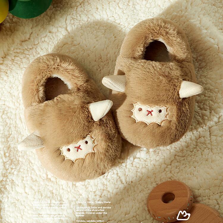 ルームシューズ 子供 もこもこ 3カラー 子羊 ラム カップルシューズ レディース メンズ 室内履き 可愛い ペア カップル 室内スリッパ ボア付き あったか シンプ - 画像 (5)