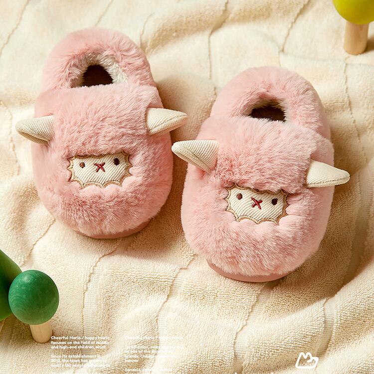 ルームシューズ 子供 もこもこ 3カラー 子羊 ラム カップルシューズ レディース メンズ 室内履き 可愛い ペア カップル 室内スリッパ ボア付き あったか シンプ - 画像 (6)