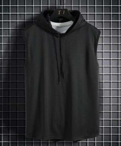 タンク メンズ ノースリーブ tシャツ パーカー 薄手 吸汗速乾 フード付き トレーナー インナー スポーツ 運動着 春