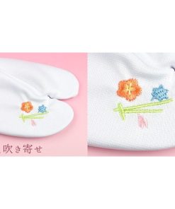 KYOETSU (刺繍足袋) メール便{P24} 足袋 ストレッチ 刺繍 レディース 5colors 大人 子供 七五三 子供用 足袋カバー 可愛い 着物 靴下 振袖 和装