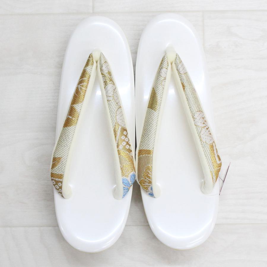 草履 単品 レディース 振袖 成人式 袴 卒業式 2段 白 オフホワイト 黄色 バイカラー 2色 フリーサイズ 日本製 エナメル 和装 着物 - 画像 (6)