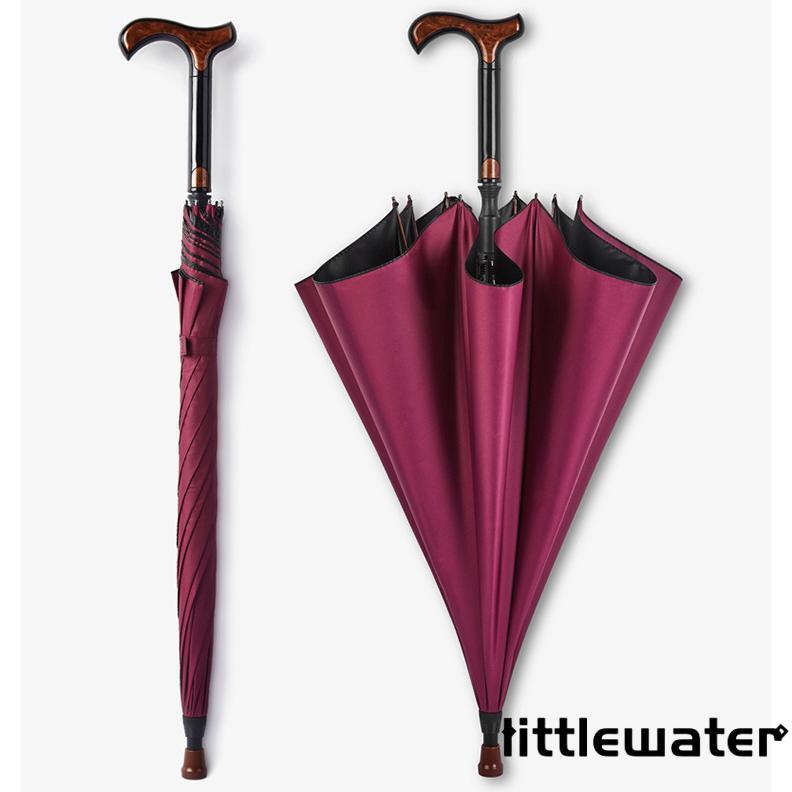 ステッキ 杖 傘 仕込み杖 杖傘 長傘 歩行補助杖 高齢者 晴雨兼用 日傘 UVカット 軽量 大判 無地 黒 ブラック プレゼント 敬老の日 母の日 ギフト - 画像 (3)