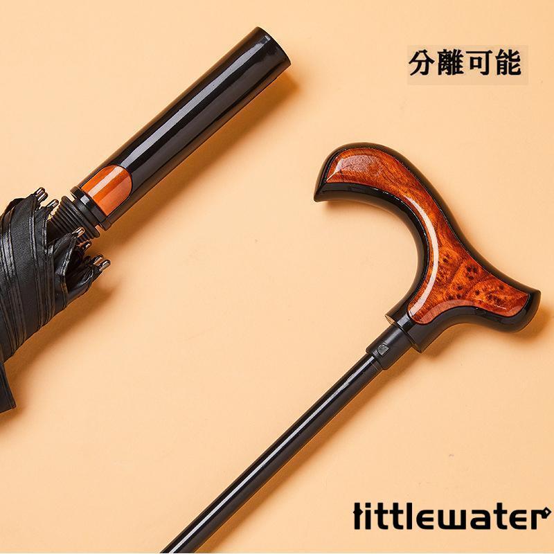 ステッキ 杖 傘 仕込み杖 杖傘 長傘 歩行補助杖 高齢者 晴雨兼用 日傘 UVカット 軽量 大判 無地 黒 ブラック プレゼント 敬老の日 母の日 ギフト - 画像 (6)