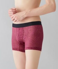 ボディワイルド BODY WILD ボクサーパンツ ラッセルレース アラベスク柄 【返品不可商品】 （ベリー）