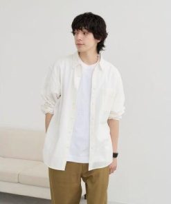 coen リネン混インドコットンシャツ