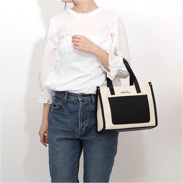 ☆ ナチュラル/カーキ キャンバス PU 2wayトートバッグ LIZDAYS リズデイズ トートバッグ レディース 2way lz71618 ショルダーバッグ - 画像 (4)