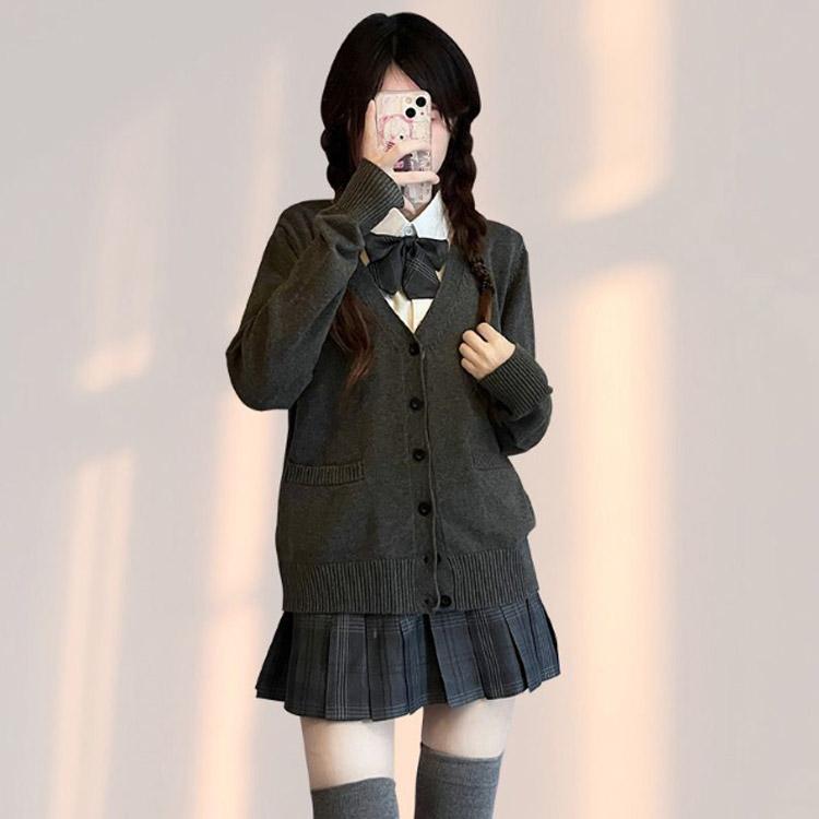 入学式 女子 スクールカーディガン 学生 通学 ニットカーディガン 長袖 学校 レディース 学生服 高校生 女子高生 スクール - 画像 (3)
