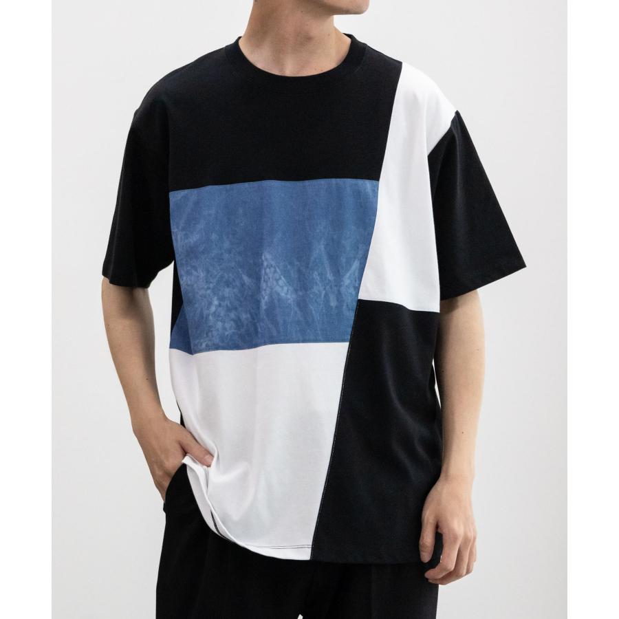 Tシャツ メンズ 半袖 ドライ 冷感 異素材切替 クルーネック トップス