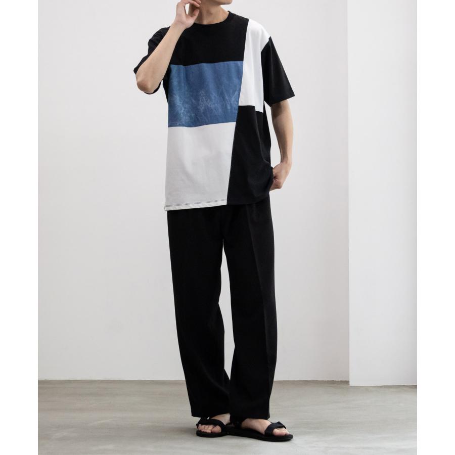 Tシャツ メンズ 半袖 ドライ 冷感 異素材切替 クルーネック トップス - 画像 (4)