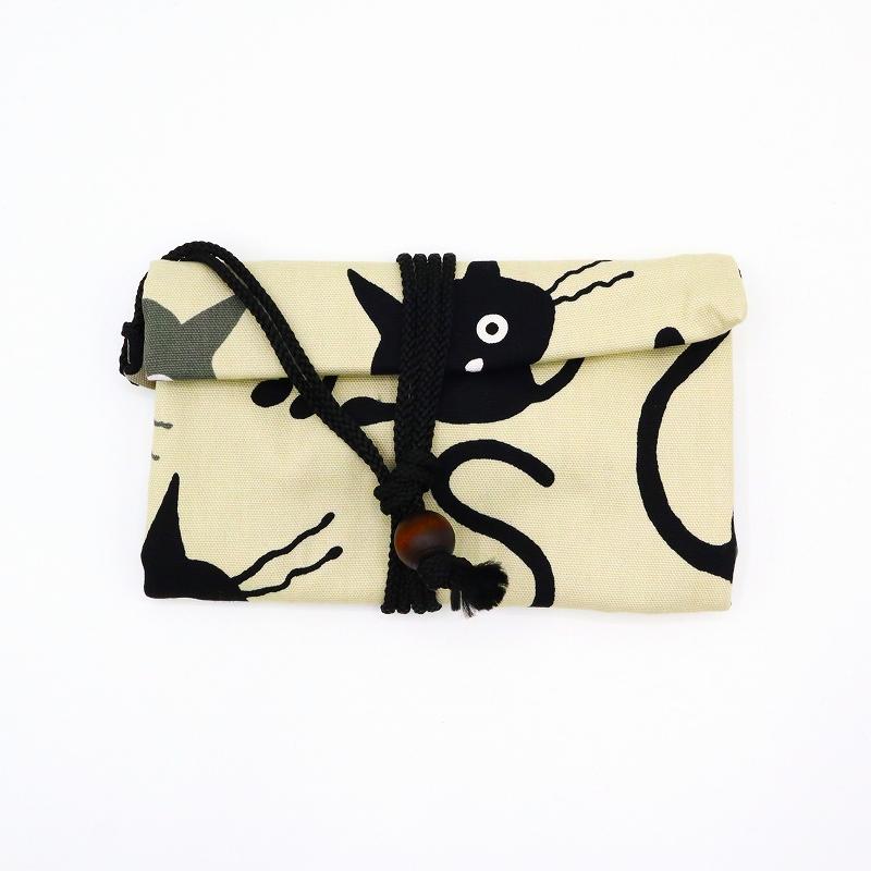 財布 和財布 男財布 着物用 父の日 / 道中財布 ねこ 和柄財布 和小物 和雑貨 和服用 紳士用 和装小物 時代劇