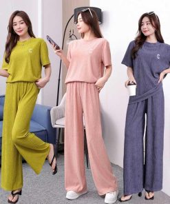 パジャマ レディース ルームウェア 大人 ロングパンツ 寝間着 部屋着 半袖 セットアップ オールシーズン ナイトウェア 長ズボン 上下セ