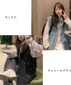 miniministore デニムベスト ジレ 重ね着デニムチョッキ