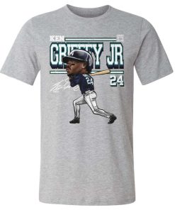 MLB ケン・グリフィー・ジュニア マリナーズ Tシャツ  Cartoon WHT T-Shirt 500Level ヘザーグレー