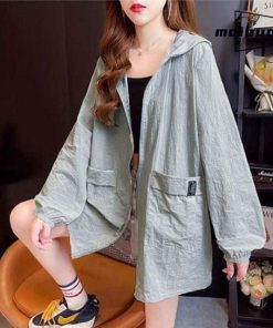 ゆったり 薄手 レディース 春 登山 フード付き サマージャケット 大きいサイズ アウター ブルゾン ウィンドブレーカー スポーツ 軽量