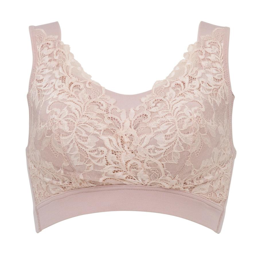 BRADELIS NewYork ブラデリス 素肌 しっとり ハッピーバストブラ23 ブラジャー ノンワイヤー ナイトブラ レディース インナー レース 幅広 補正 補整 下着 大きいサイズ - 画像 (2)