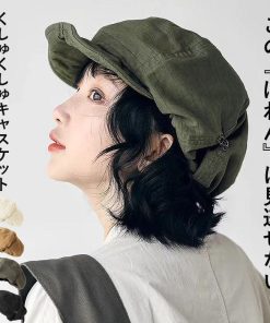 uricca 1352円 クーポンで！ 帽子 レディース キャスケット キャップ 春 夏 秋 冬 黒 おしゃれ かわいい 調節可 コットン100％ 綿100％[郵1]^msz170^